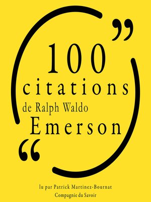 cover image of 100 citations de Ralph Waldo Emerson